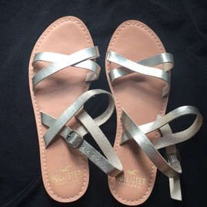 Gold Hollister Strappy Sandals